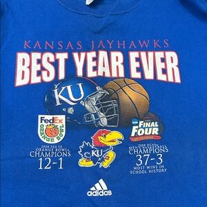 2008 Best Year Ever KU Jayhawks SS Graphic Tee and FedEx Orange Bowl